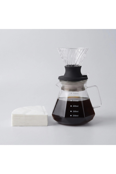 Epinox Coffee Carafe Yks-Adjustable Glass Dripper Set-Paper Filter Set