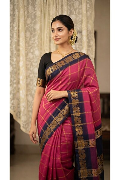 Generic Brand Sungudi sarees Kanchi cotton sarees With contract blouse