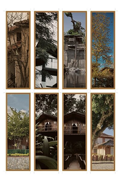 OEM Tree House Bookmarks Set of 8, Nature Theme, Premium Cardboard, 15x5 cm
