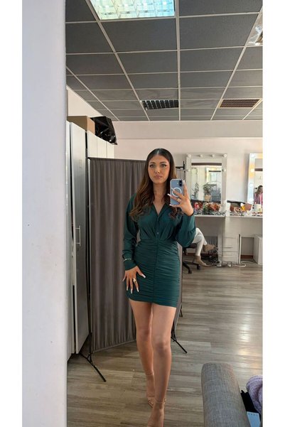 Andress Boutique Rochie mini Anais, Verde turcoaz