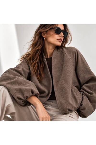 EGZOTİK ASORTİK Kolej Yaka Oversize Bomber Ceket
