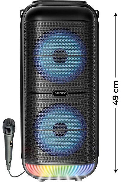 StepCo 1800 Mah 6,5"x2 Mikrofonlu Led Işıklı Bluetooth Hoparlör BTS-95