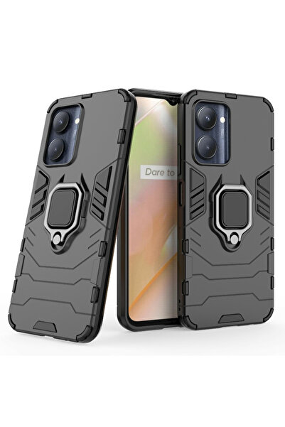 ERBORD Husă Realme C33 cu inel de susținere, Negru