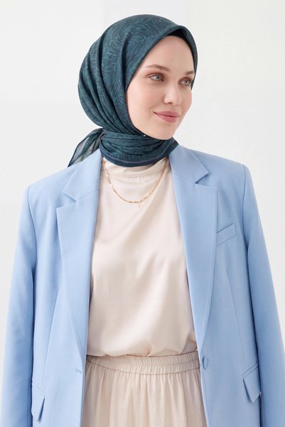 Silk Home Soft Eşarp Petra Koyu Turkuaz