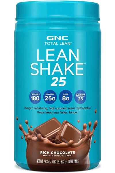 G.N.C GNC Total Lean Shake 25, Rich Chocolate, Zero Added Sugar, 16 Servings