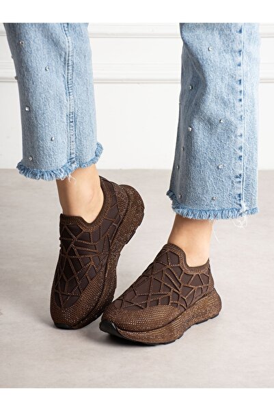 ALEMDAR AYAKKABI Serella Brown Stone Women's Sneakers