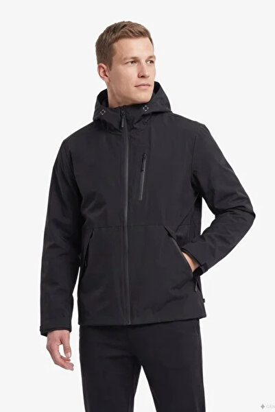 Nautica Men's Hooded Waterproof Black Coat