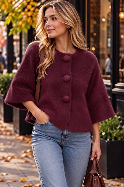 EFENDİX Cardigan moale din tricotaj cu aspect de barbă