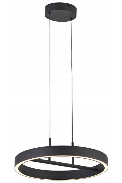 Reality Lustră suspendată LED neagră, tip candelabru, cerc negru RING, 40cm