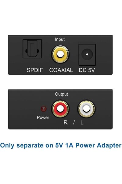Dijital Analog Ses Dönüştürücü,Toslink, Optik çıkış to Rca çevirme DAC Dijital SPDIF Koaksiyel Optik