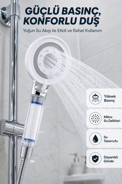 Generic Brand Water Saving Filtered Shower Head High Pressure Modern Shower Head