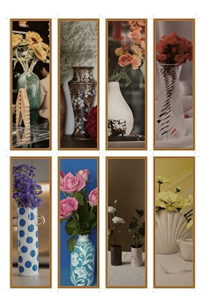 OEM Set 8 Semne de Carte cu Tema Vaza de Flori, Design Elegant, Carton Premium