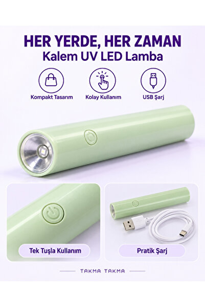Takma Takma Şarjlı Kalem UV LED Tırnak Lambası – Kalıcı Oje ve UV Jel Kurutuc...