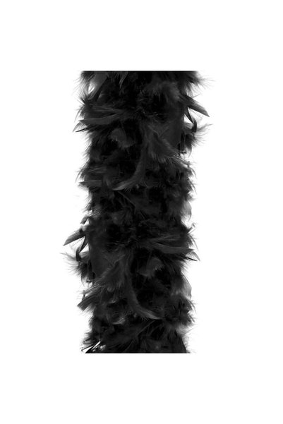 unbranded Ghirlanda pentru decor sau bradul de Craciun, model puf si pene, negru, 180cm