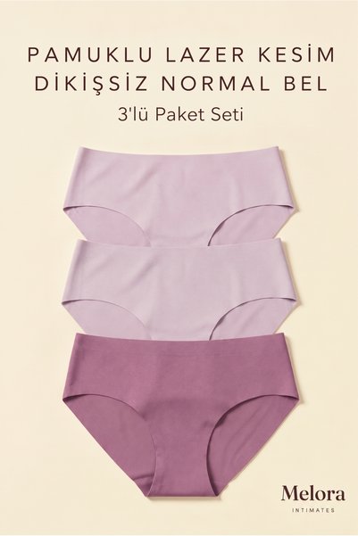 Melora Intimates Pamuklu Lazer Kesim 3lü Normal Kadın Külot