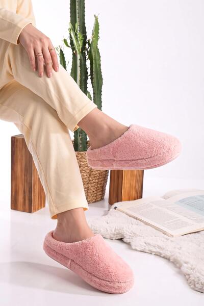 Ender Home Soft Furry Plush Winter Slippers – Silent Non-Slip Thick Sole