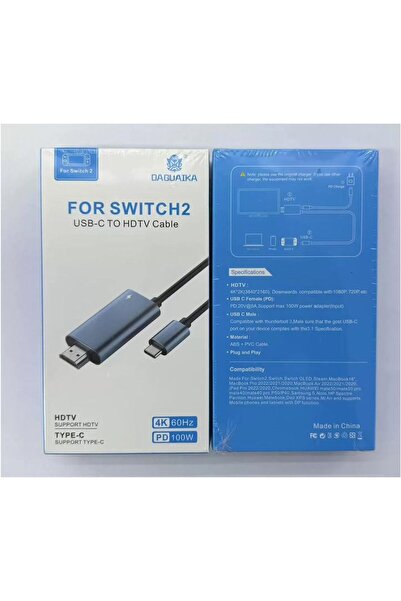 TinyBox Cr36 Switch 2 için Görüntü Aktarıcı Adaptör Çevirici Type-C 3.1'den HDMI HDTV 4K 60Hz PD 100W Şarj 2