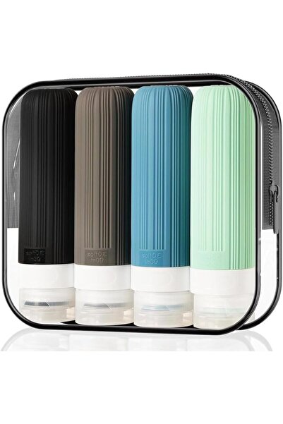 HOOKOR زجاجات سفر للعناية الشخصية، حاويات سيليكون للسفر سعة 12 أونصة مانعة لل...