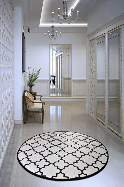 Asi Home Covor Rotund Kupa White, Ø100 cm, 100% Poliester, Catifea, Multicolo...