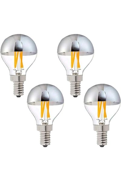 SYOSI مصابيح LED بقوة 4 واط، نصف كروم فضي، مصباح LED طراز G45/G14 E14 قابل لل...