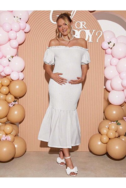 Sheya Rochie maxi, alb