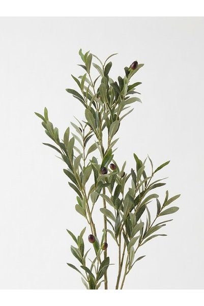co arma Artificial Olive Tree in Beige Round Woven Plastic Pot, 70 cm