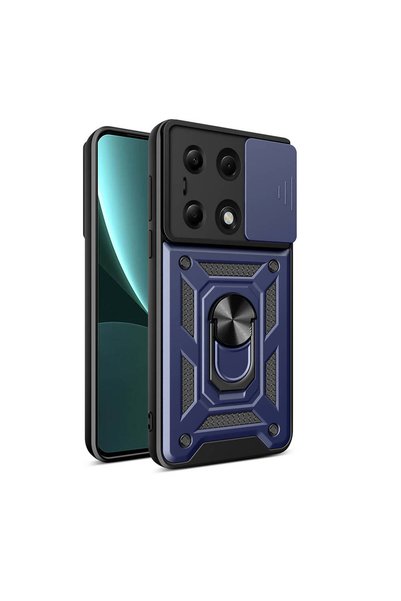 Techaks حافظة هاتف Xiaomi Redmi Note 13 Pro 4G مع حماية للكاميرا وحامل مغناطي...