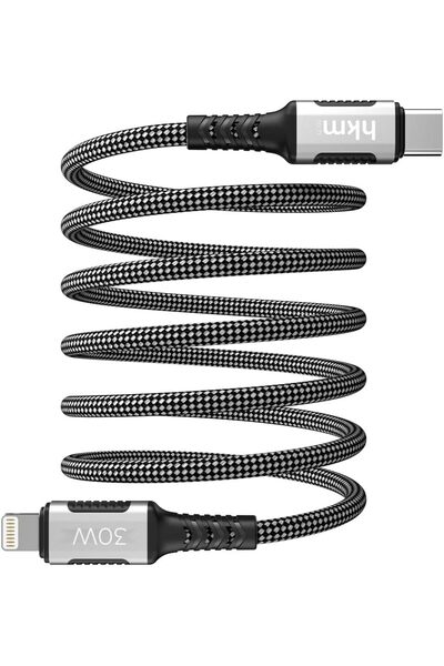 StepCo DYNAMIC 30W hızlı şarj, Mıknatıslı, Type-C to Lightning Şarj ve Data Aktarım Kablosu, 1 metre, Siyah