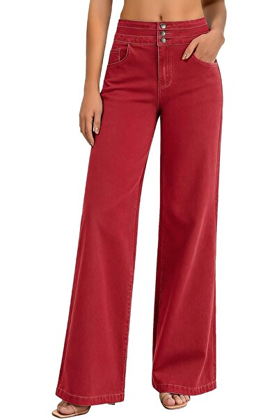 GENERAL roswear Women's Wide Leg Jeans Casual High Waisted Stretch Baggy Loos...