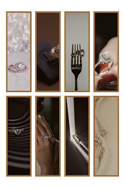 OEM Semne de Carte set de 8 cu tema inel cu diamant, Design Elegant, Carton P...