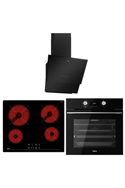 Siyah Ankastre Set ( HLB 8416 Airfry Fırın BK - TZ 6415 - TVT 60.1 BK)