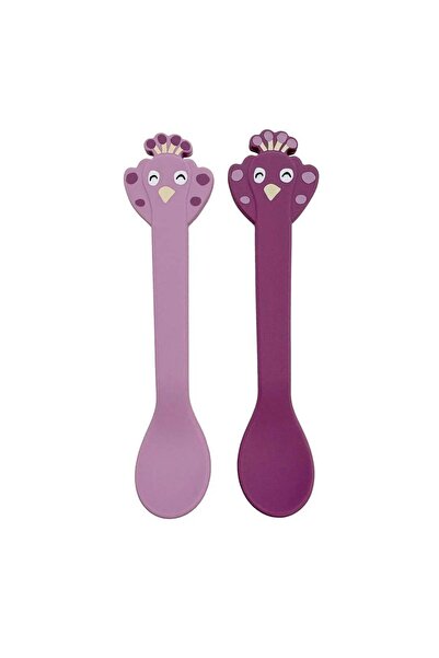 Trixie Mrs. Peacock Silicone 2-Piece Children's Spoon Set 96-467