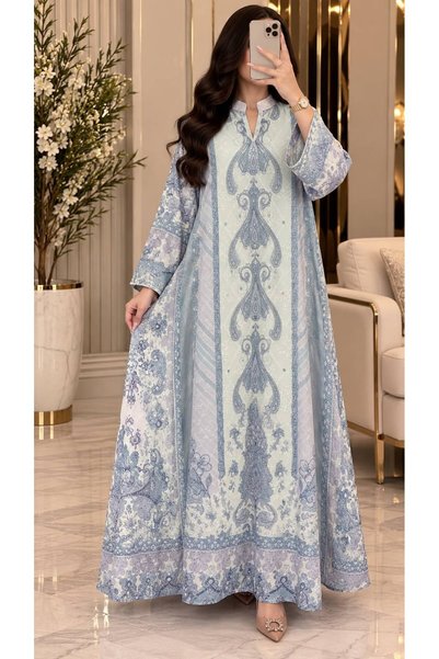Generic Brand Very High-Classed Jubbah with Perforated Abu Fuschil and Lulu o...