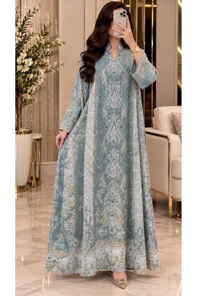Generic Brand Very High-Classed Jubbah with Perforated Abu Fuschil and Lulu o...