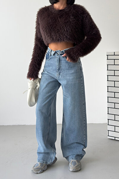 XRAY JEANS Women's Waist Detail Wide Leg Blue Jeans