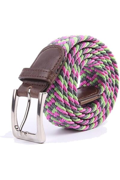 GENERAL Canvas Elastic Fabric Woven Stretch Multicolored Braided Belts