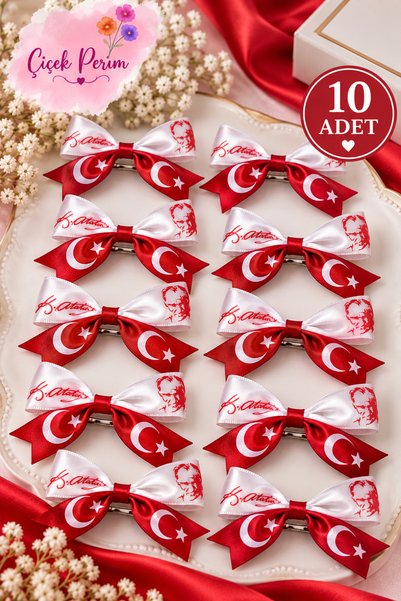 ÇİÇEK PERİMM Πόρπη με φιόγκο για ειδική περίσταση με υπογραφή Ατατούρκ 23 Απρ...