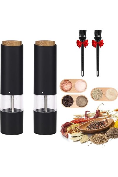 BokSung Electric Salt and Pepper Grinder Set of 2, Automatic Operation Salt P...
