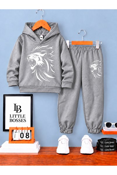 LB little bosses طقم رياضي شتوي للأطفال للجنسين (KİRAZZ)