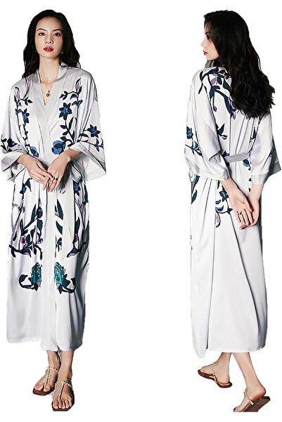 GENERAL Vinmass Womens Lutos printed Nightdress Premium Satin Robes Long Loug...
