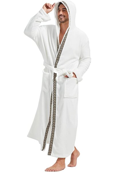 GENERAL FashGudim Mens Robes Big and Tall with Hood Two-Tone Flannel Fleece C...