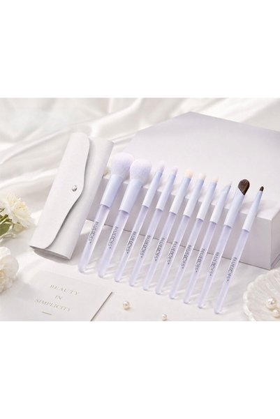 BLUEDOES 10 PCS Professional Makeup Brush Set with PU Leather Pouch – Soft Sy...
