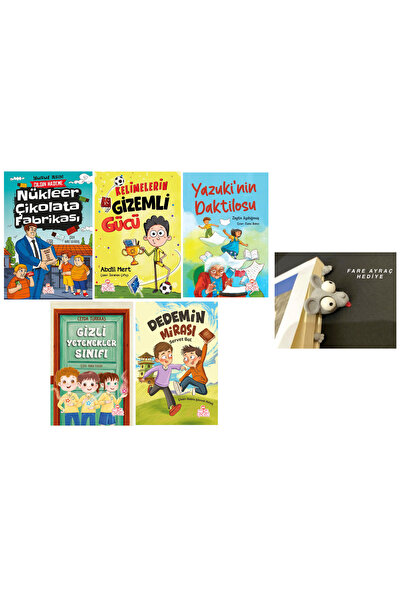 Nesil Çocuk Yayınları 3-4-5. مجموعة قراءة ممتعة من 5 كتب / هدية على شكل علامة كتاب على شكل فأر محمل بالخوف