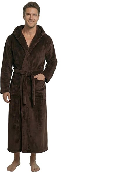 GENERAL FashGudim Mens Robes Big and Tall with Hood Two-Tone Flannel Fleece C...
