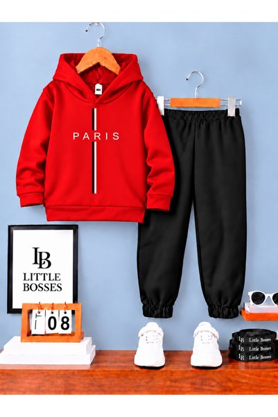 LB little bosses طقم بدلة رياضية شتوية للأطفال للجنسين (باريس)