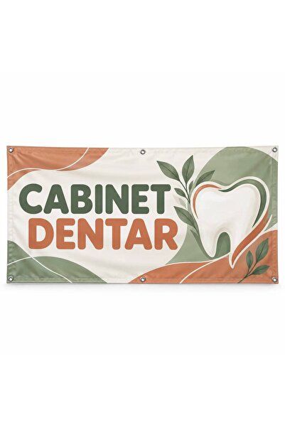 ShopPrint Banner cabinet dentar – model organic, 150x75 cm, frontlit cu tiv ș...