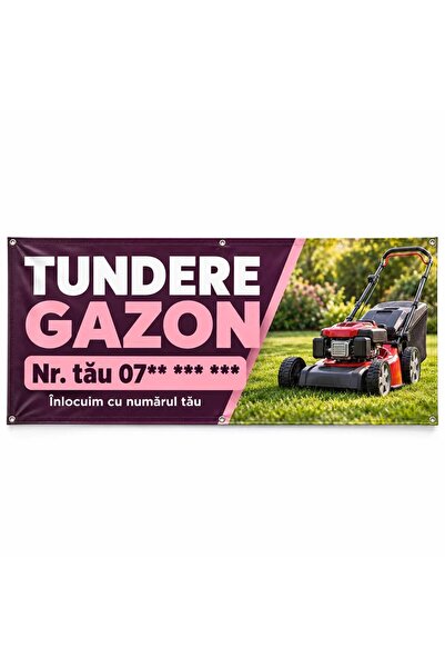 ShopPrint Banner tundere gazon cu numărul tău, 150x75 cm, frontlit cu tiv și ...