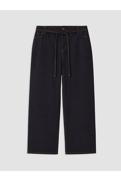 LC Waikiki Navy Blue Belted Wideleg Jeans
