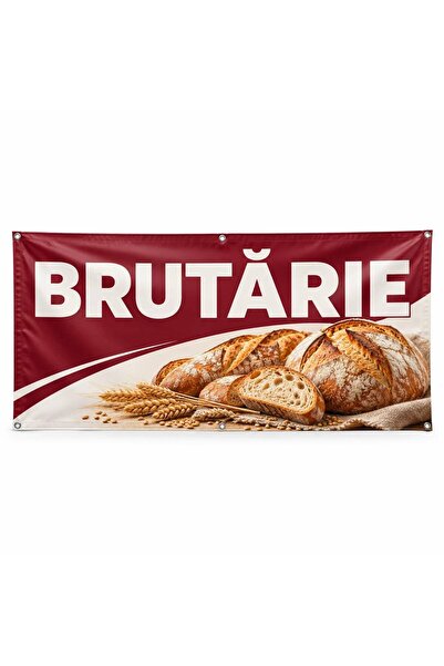 ShopPrint Banner brutărie – model dinamic, 100x50 cm, frontlit cu tiv și capse