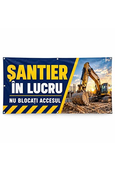 ShopPrint Banner șantier în lucru – model fotografic, 150x75 cm, frontlit cu ...